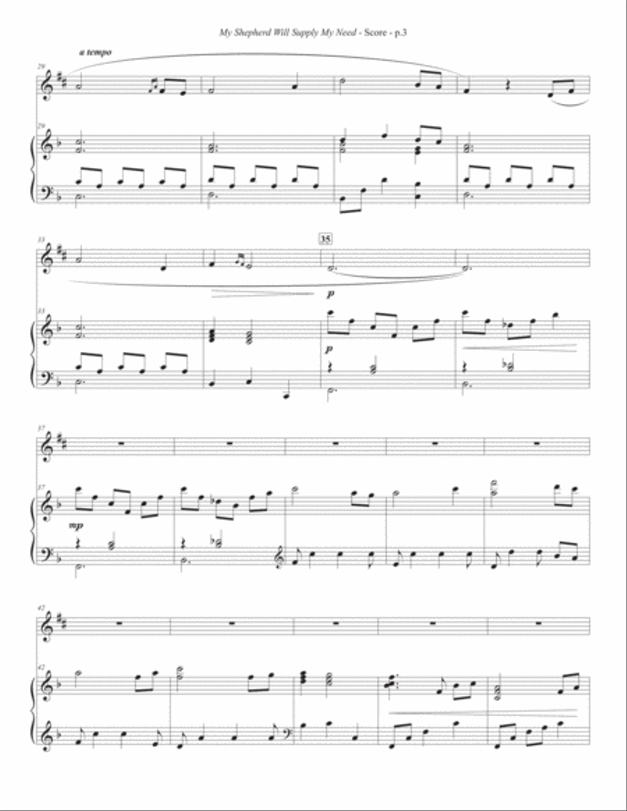 My Shepherd Will Supply My Need (Alto Sax) Alto Saxophone scores gallery preview page 4