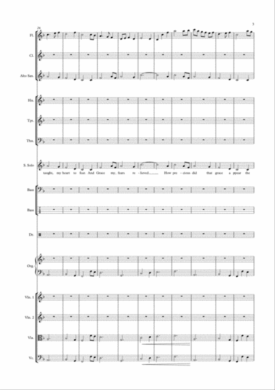 Amazing Grace Concert Band scores gallery preview page 3