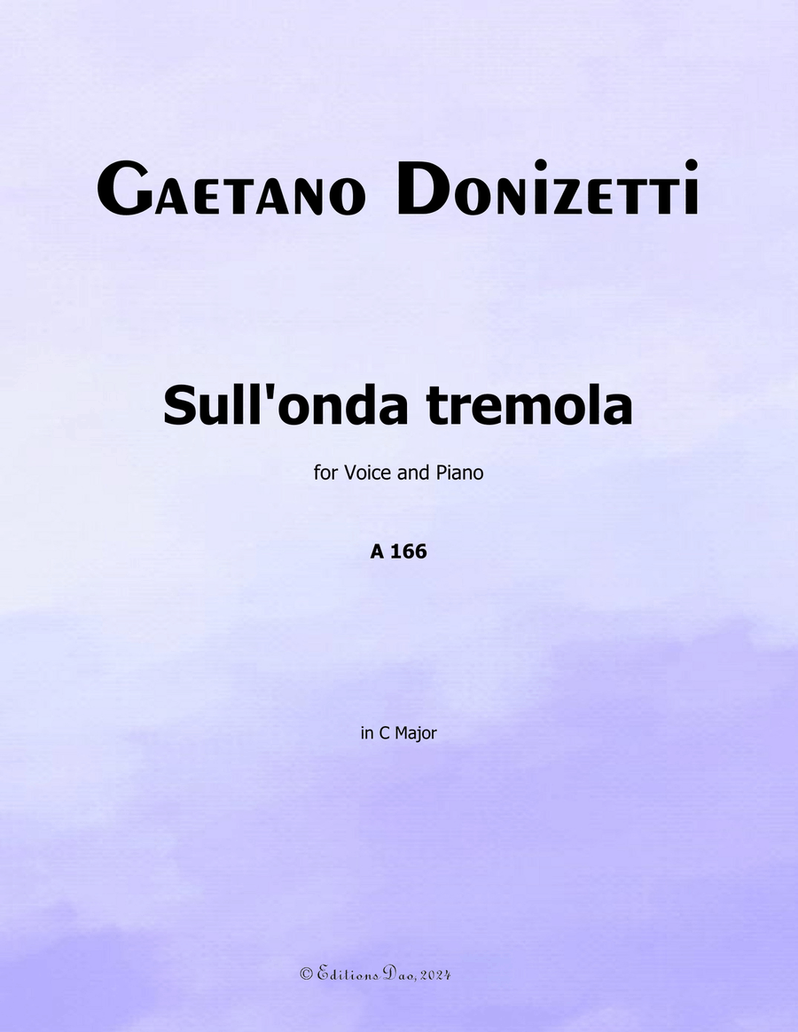 Sull'onda tremola, by Donizetti, in C Major Piano, Vocal scores gallery preview page 1