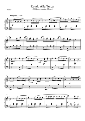 Book cover for Mozart - Rondo Alla Turca (Piano)