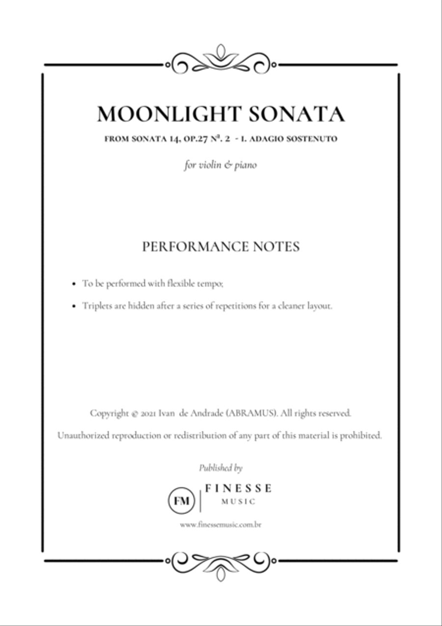 Moonlight Sonata for Violin + Piano (duet) Moonlight Sonata for Violin + Piano (duet) String Duet scores gallery preview page 2