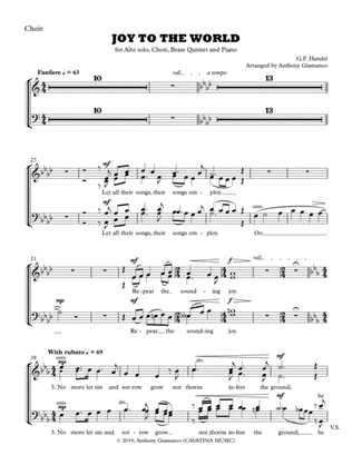 Joy to the World (alto solo, choir, piano, brass quintet) - CHOIR PART