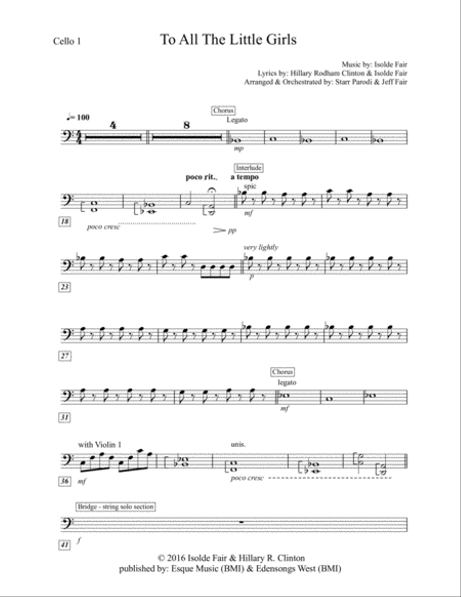 To All The Little Girls String, Piano, Vocal Score Piano, Vocal, Guitar scores gallery preview page 4