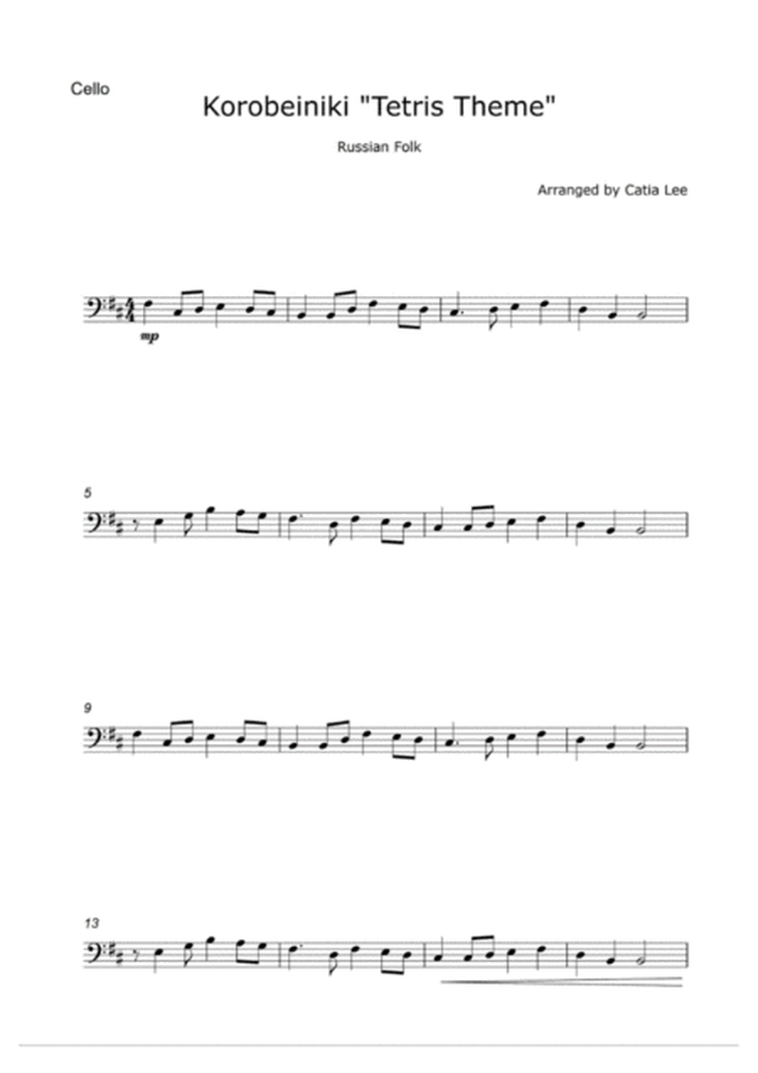 Tetris Theme for Cello solo- Bm image number null