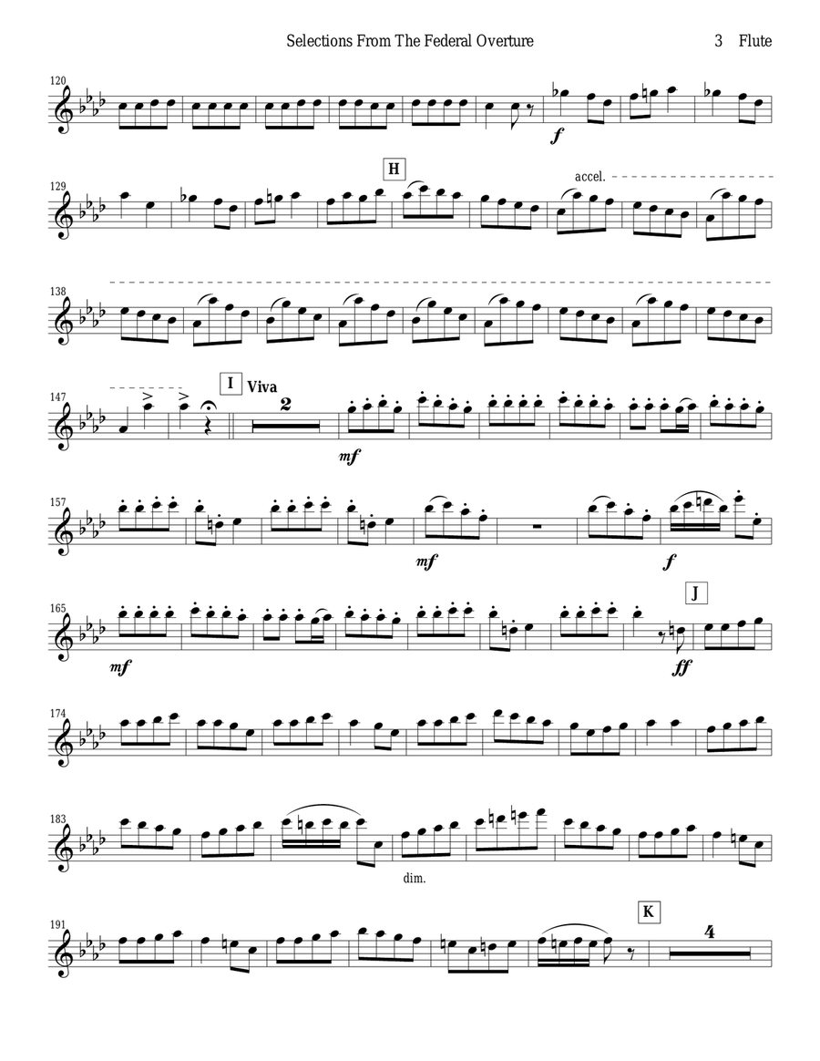 1794! Federal Overture for Flute and Clarinet Duet Woodwind Duet scores gallery preview page 3