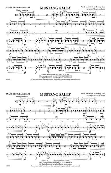 Mustang Sally: Snare Drum/Bass Drum