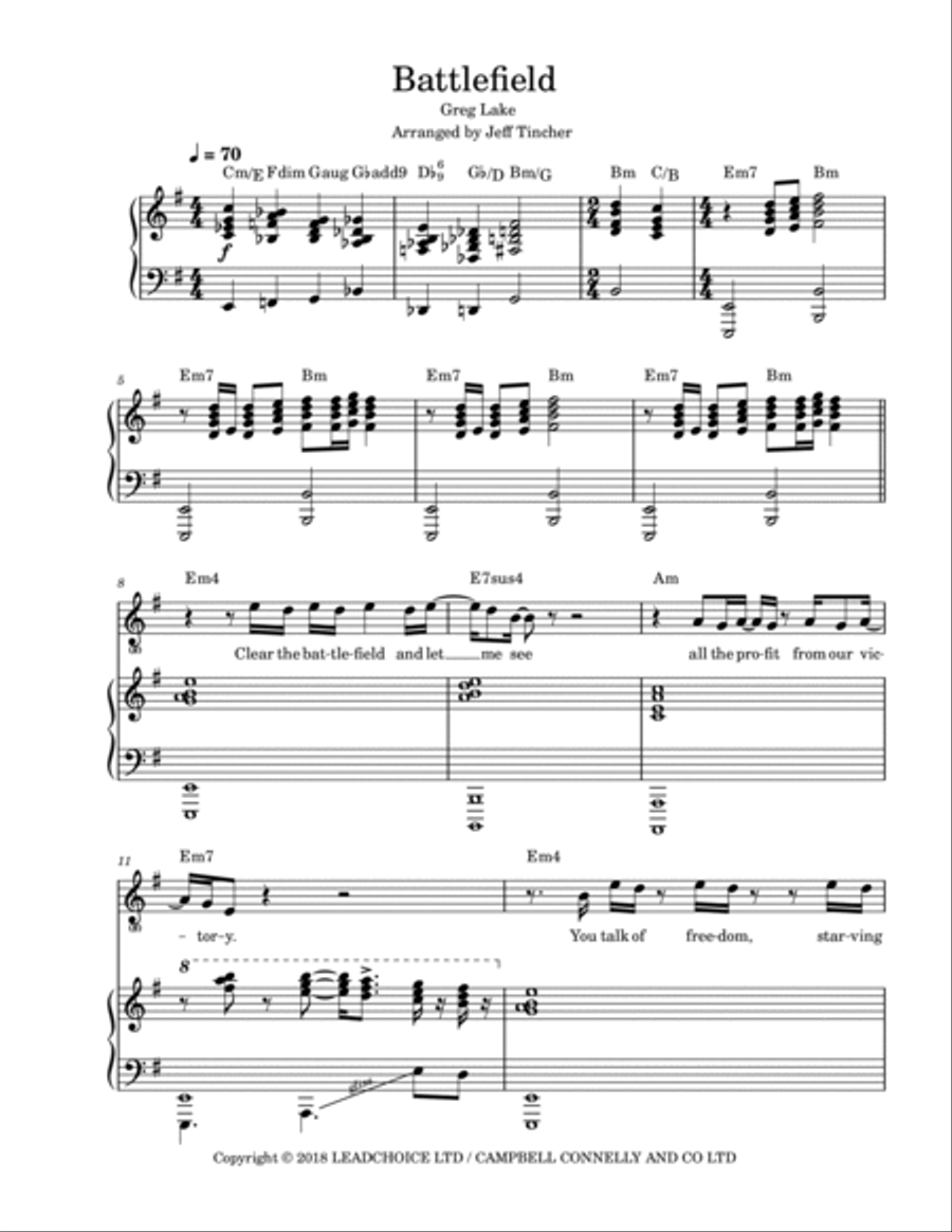 Battlefield Battlefield Piano, Vocal, Guitar scores gallery preview page 2