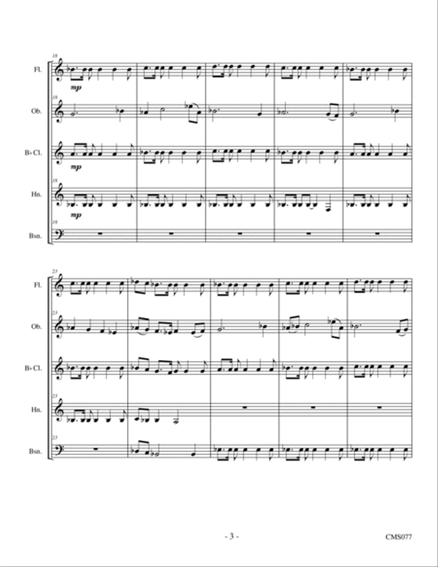 Las Nubes (The Clouds) Woodwind Quintet scores gallery preview page 4
