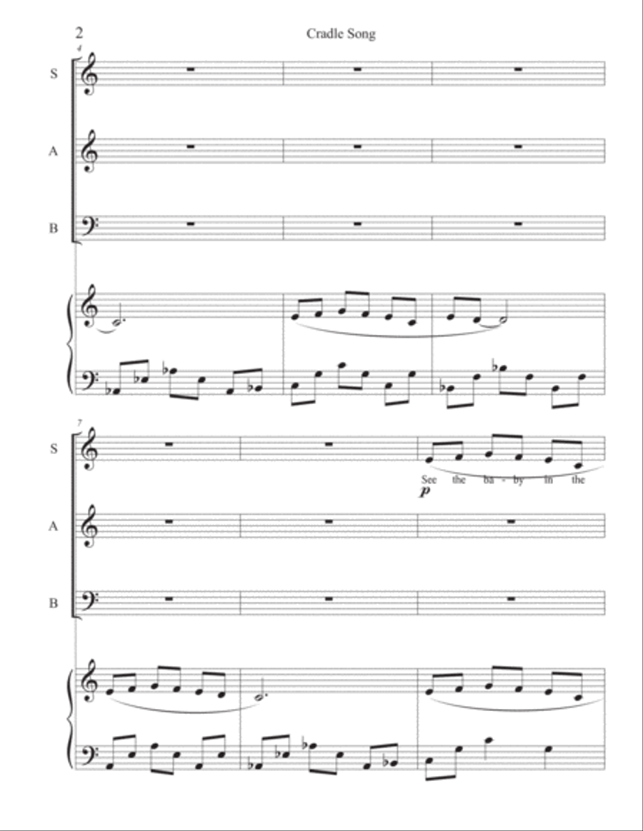Cradle Song Cradle Song 3-Part scores gallery preview page 2