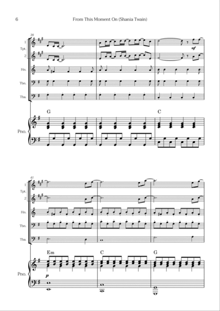 From This Moment On Horn scores gallery preview page 6