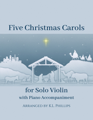 Book cover for Five Christmas Carols for Solo Violin with Piano Accompaniment