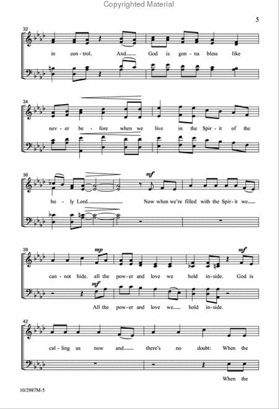 We've Got the Spirit 4-Part scores gallery preview page 5