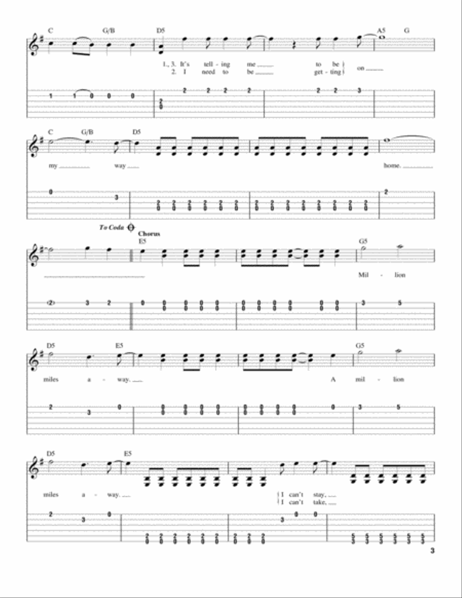 Million Miles Away Million Miles Away Acoustic Guitar scores gallery preview page 3