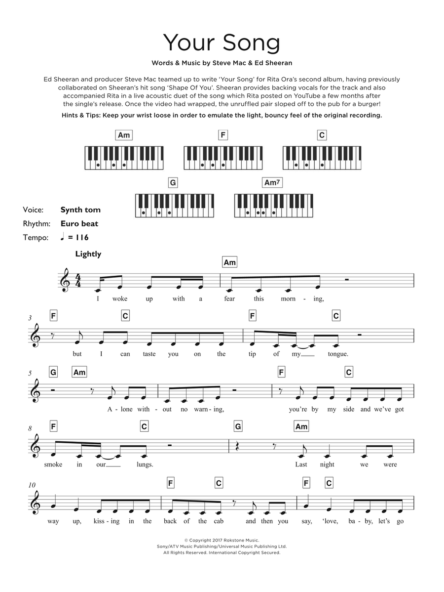 Your Song Your Song Piano scores gallery preview page 1