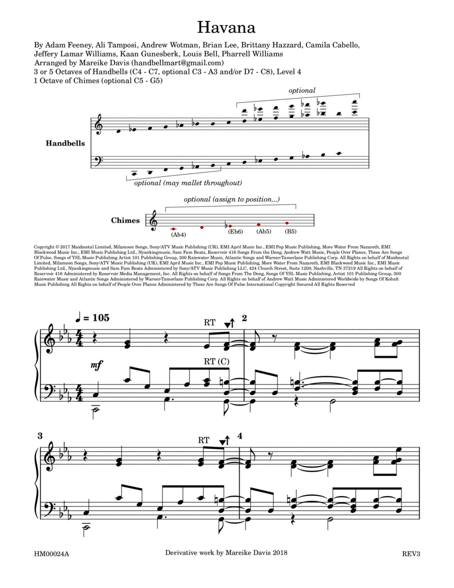 Havana Handbell Choir scores gallery preview page 1