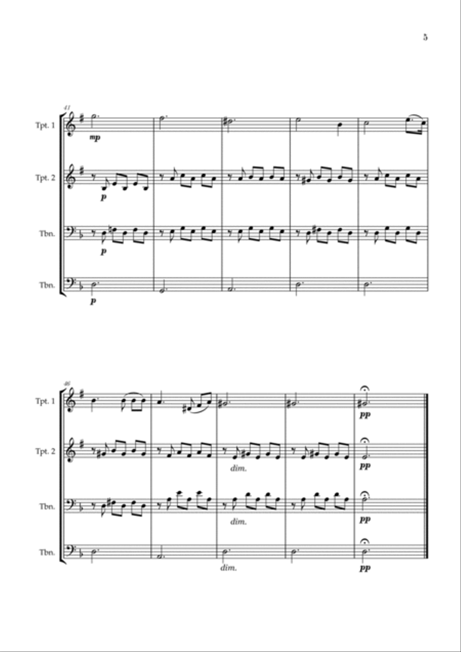 Serenade | Schubert | Brass Quartet Brass Quartet scores gallery preview page 5