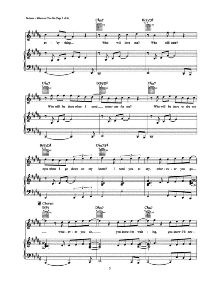 Wherever You Go Piano, Vocal, Guitar scores gallery preview page 3