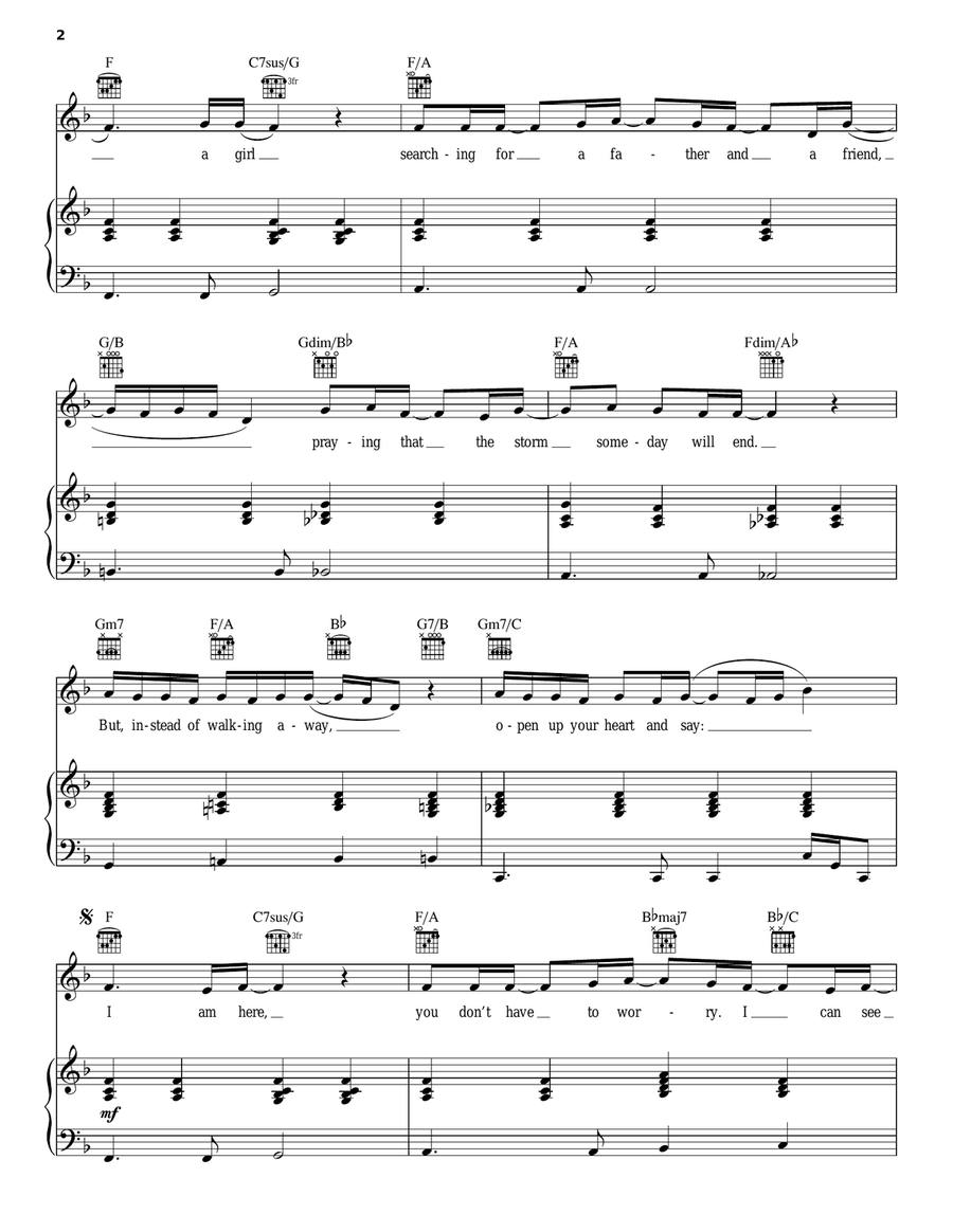 Lean On Me Piano, Vocal, Guitar scores gallery preview page 2