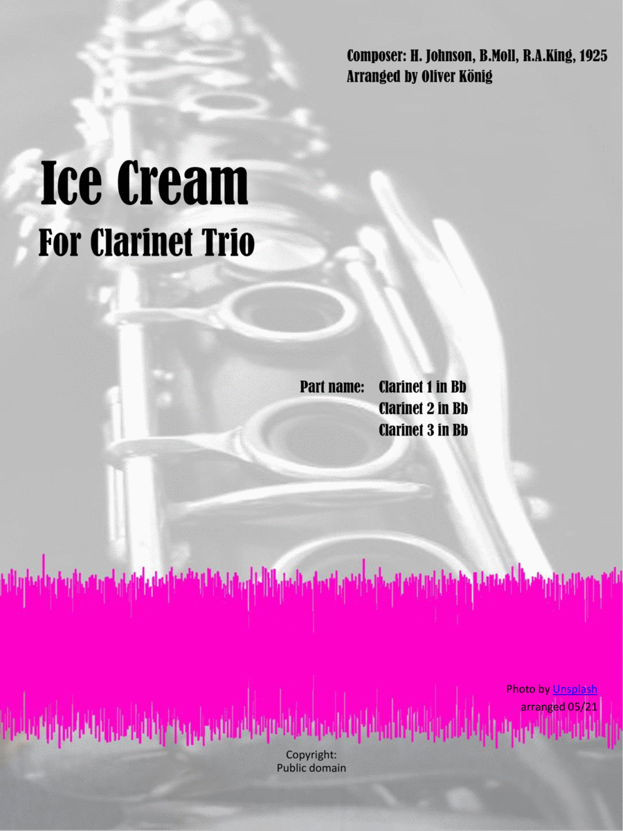 Ice Cream ( IScream, You Scream,...) for Clarinet Trio Clarinet Trio scores gallery preview page 1
