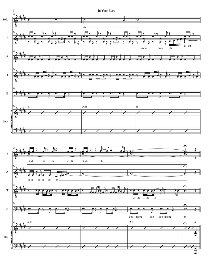In Your Eyes In Your Eyes 4-Part scores gallery preview page 4