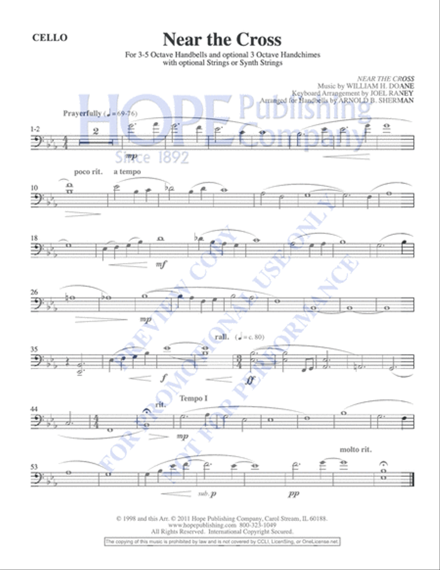 Near the Cross Handbell Choir scores gallery preview page 6
