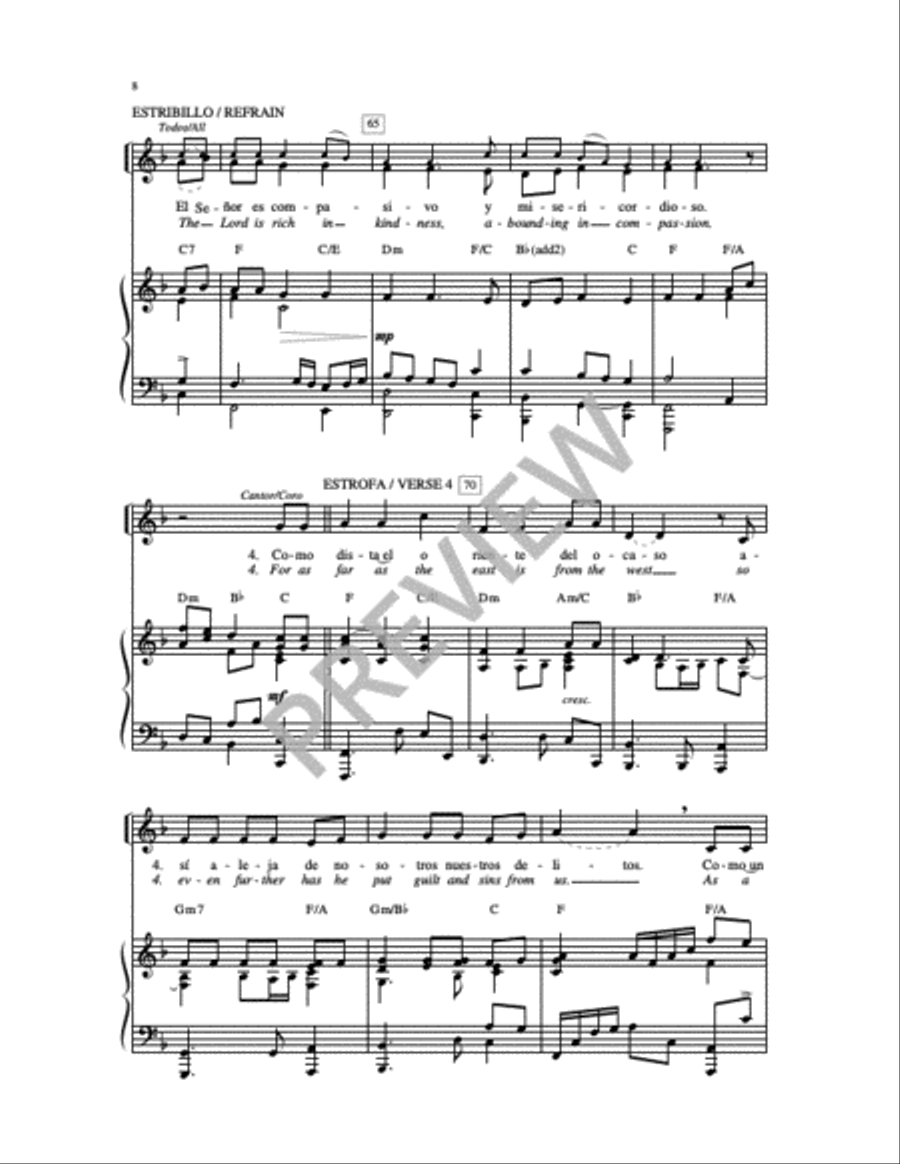 El Señor Es Compasivo (Salmo 103) 2-Part scores gallery preview page 9