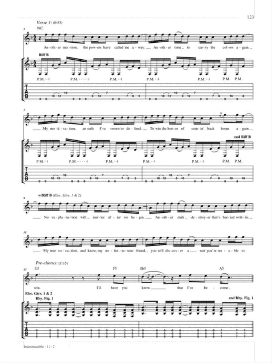 Indestructible Guitar Tablature scores gallery preview page 2