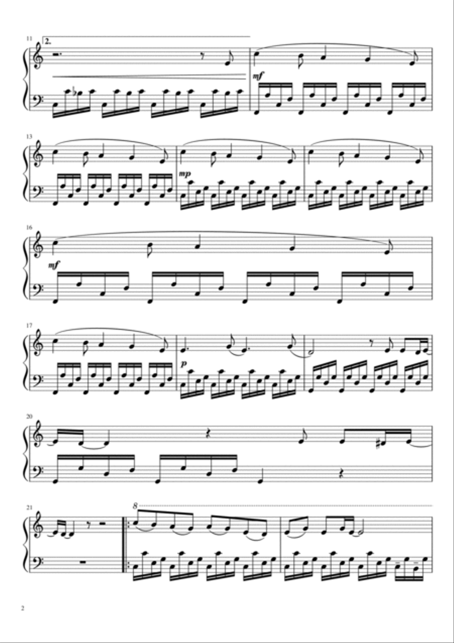 Feeling Whitney Piano Solo scores gallery preview page 2