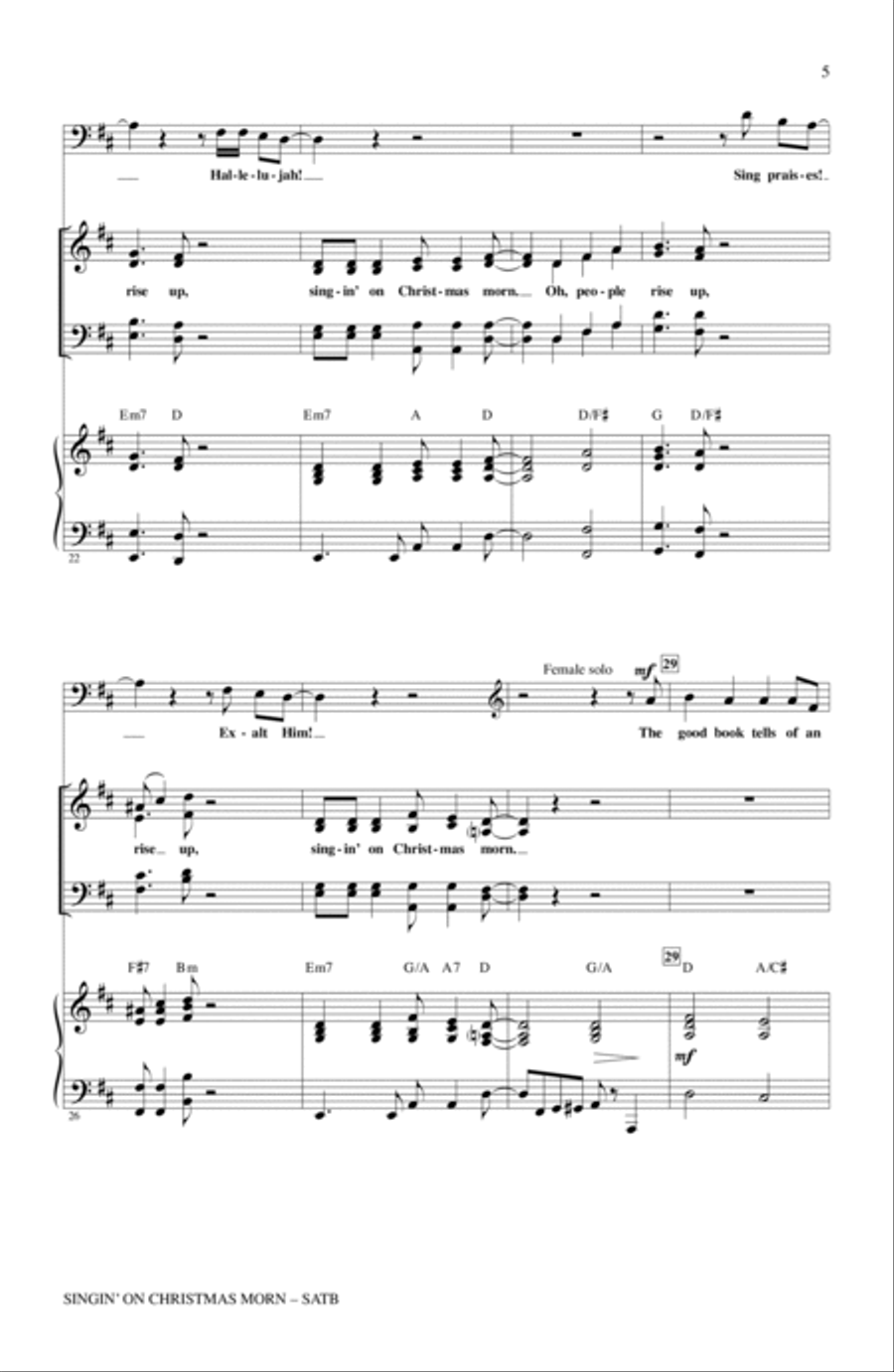 Singin' On Christmas Morn 4-Part scores gallery preview page 3