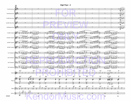High Flyer (based on the chord changes to 'Lullaby Of Birdland' by George Shearing) (Full Score)