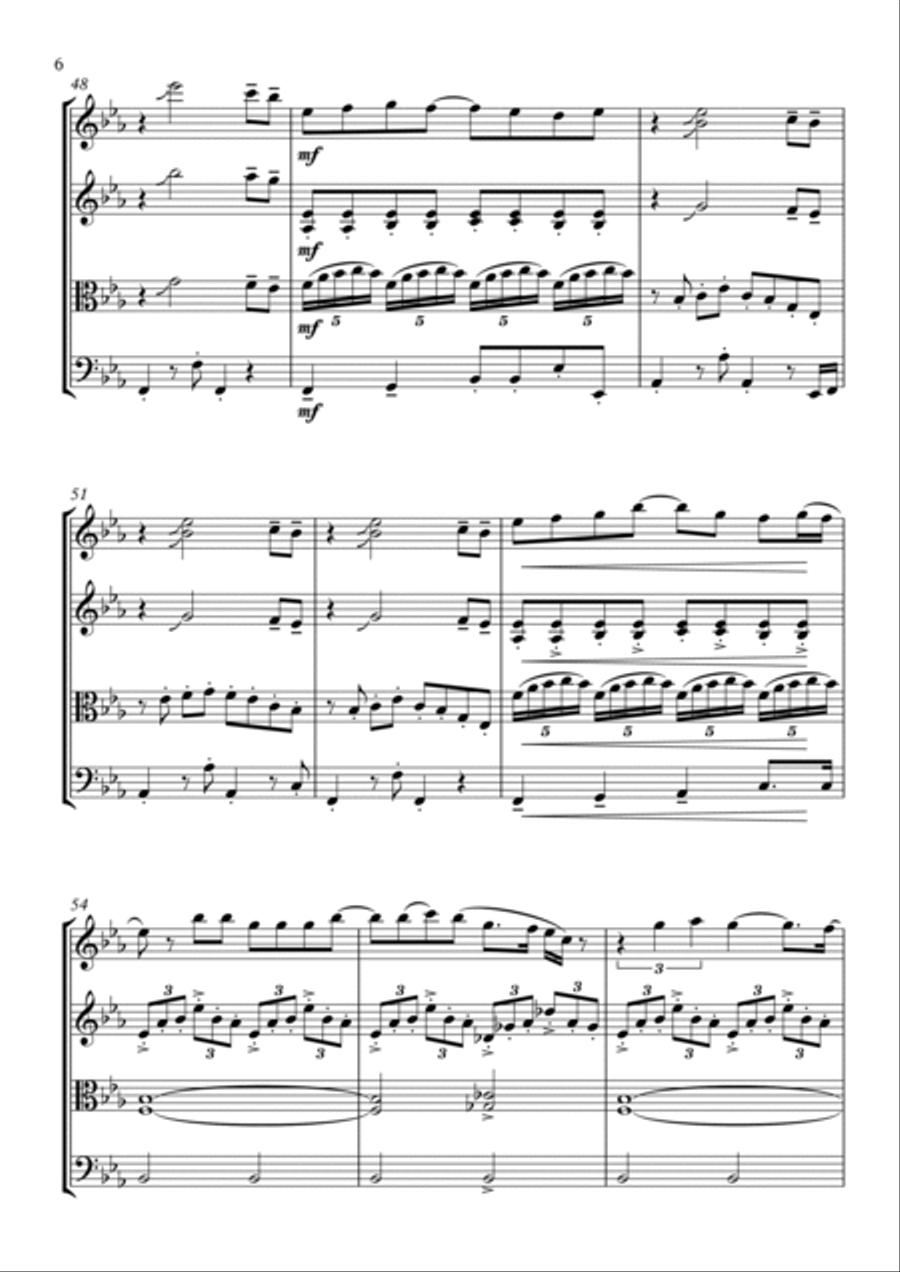 Wherever I Go Wherever I Go String Quartet scores gallery preview page 6