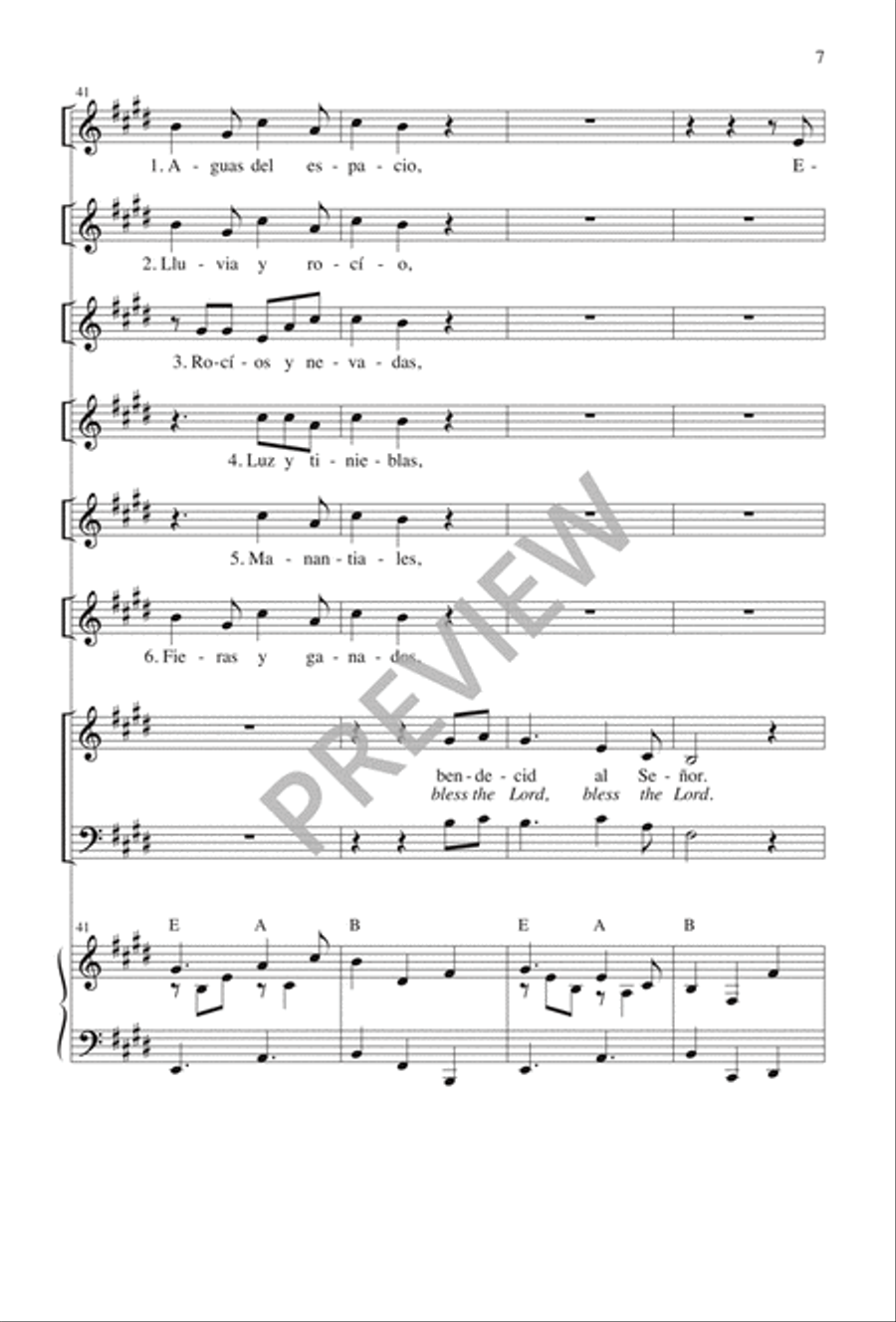 Cántico de Daniel / Canticle of Daniel 3-Part scores gallery preview page 8