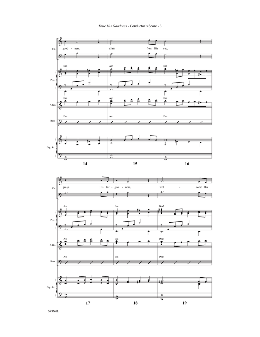 Taste His Goodness - Rhythm Score and Parts (Digital Download) Rhythm Section scores gallery preview page 3