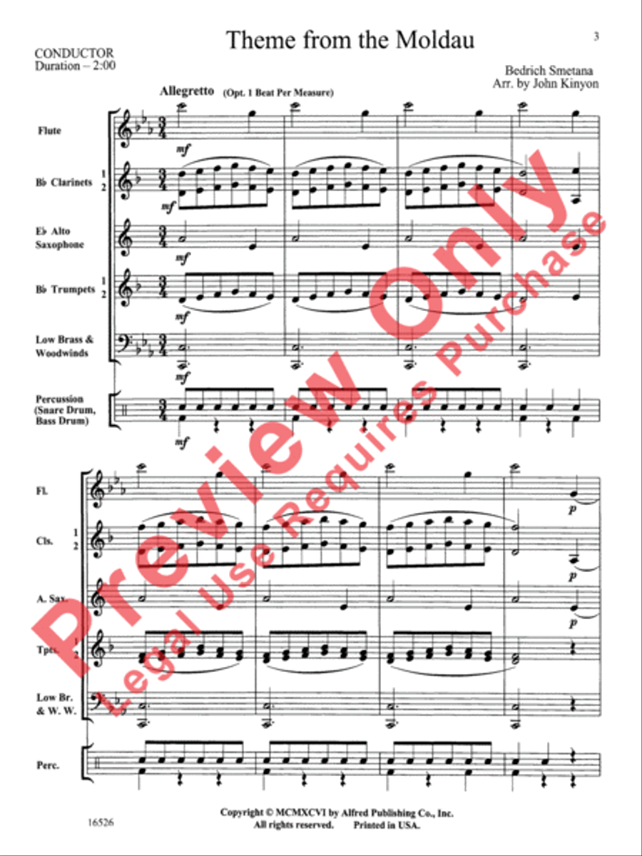 Theme from The Moldau Concert Band scores gallery preview page 4
