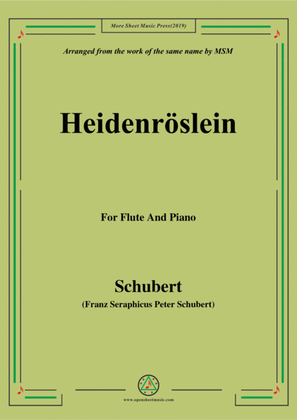 Book cover for Schubert-Heidenröslein,for Flute and Piano