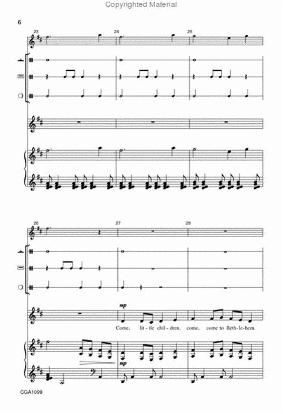 Oh, Come, Little Children Unison Choir scores gallery preview page 5