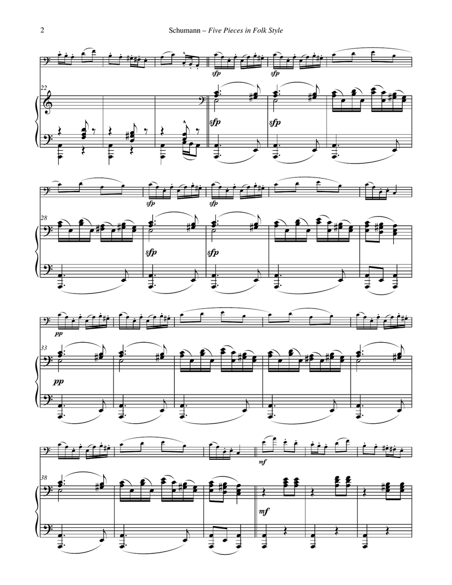 Five Pieces in Folk Style for Euphonium and Piano Euphonium scores gallery preview page 2