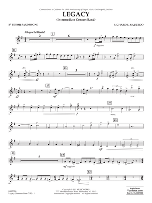 Legacy (Intermediate Version) - Bb Tenor Saxophone