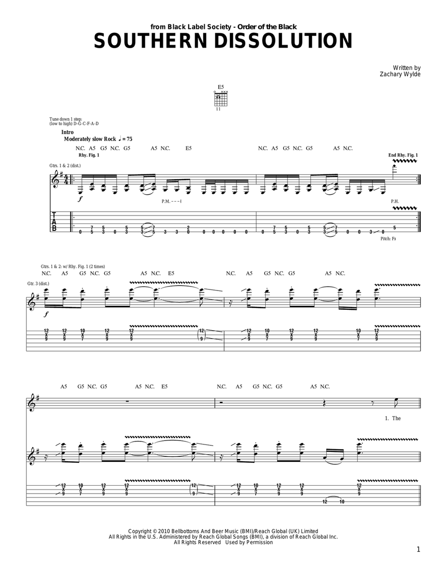 Southern Dissolution Acoustic Guitar scores gallery preview page 1