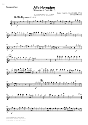 Alla Hornpipe by Handel - Sax Quartet (Individual Parts)