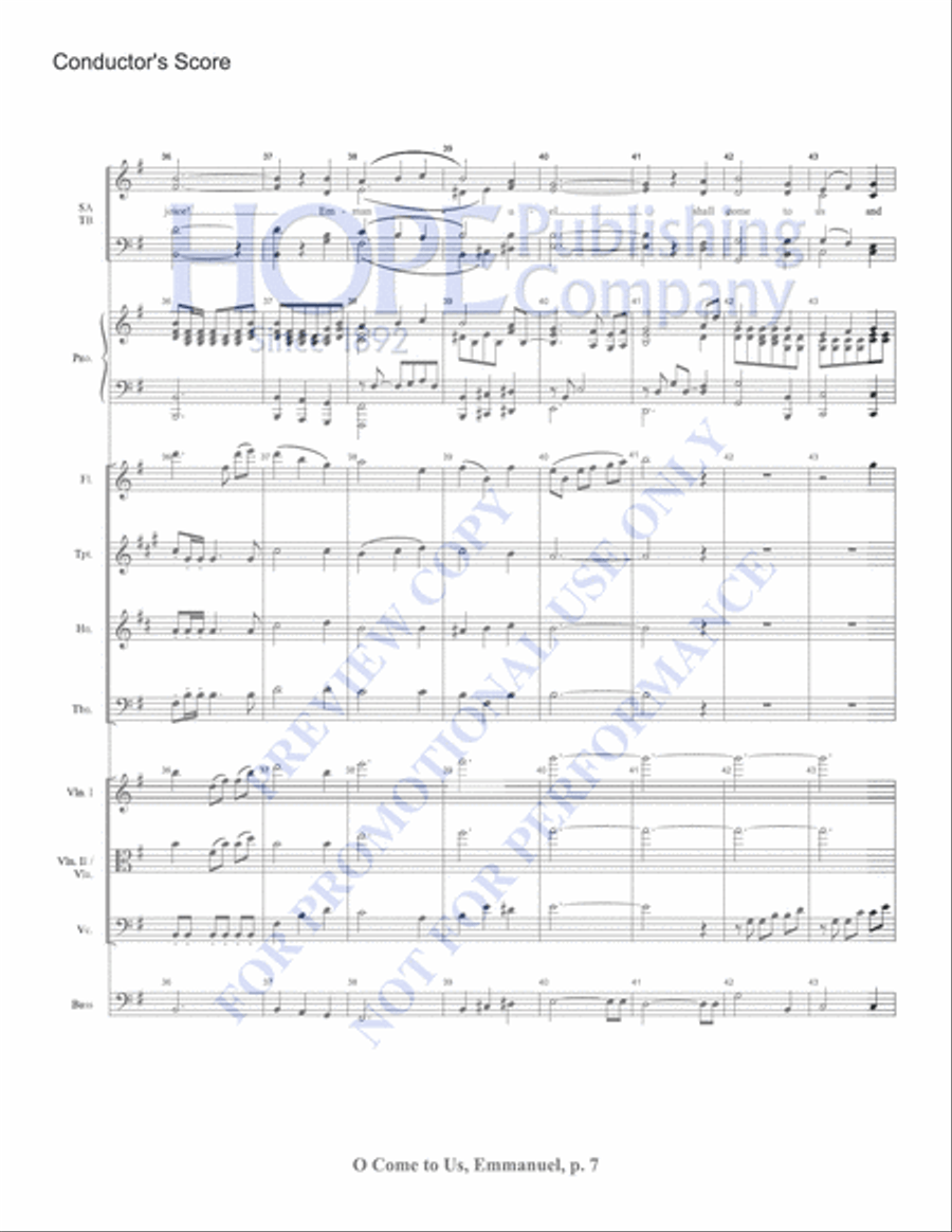 O Come to Us, Emmanuel Choir scores gallery preview page 7