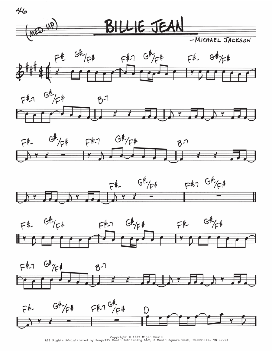Billie Jean Piano scores gallery preview page 1