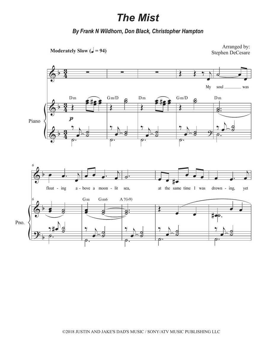 The Mist The Mist Unison Choir scores gallery preview page 1