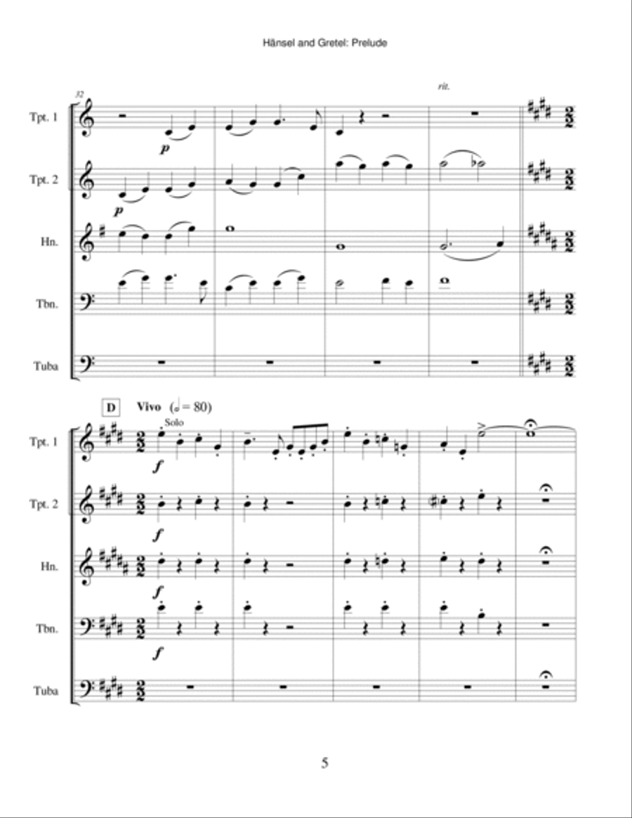 Hansel and Gretel: Prelude Brass Ensemble scores gallery preview page 6