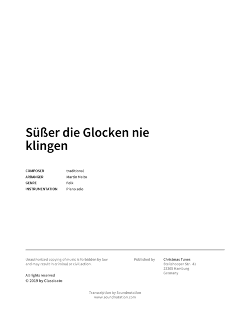 Susser die Glocken nie klingen Piano scores gallery preview page 2