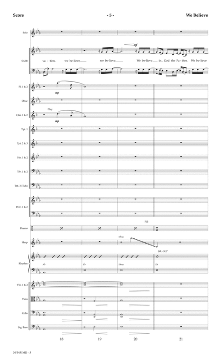 We Believe - Orchestral Score and Parts