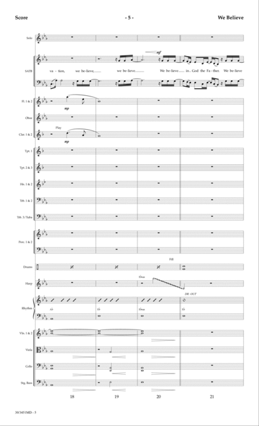 We Believe - Orchestral Score and Parts Choir scores gallery preview page 8