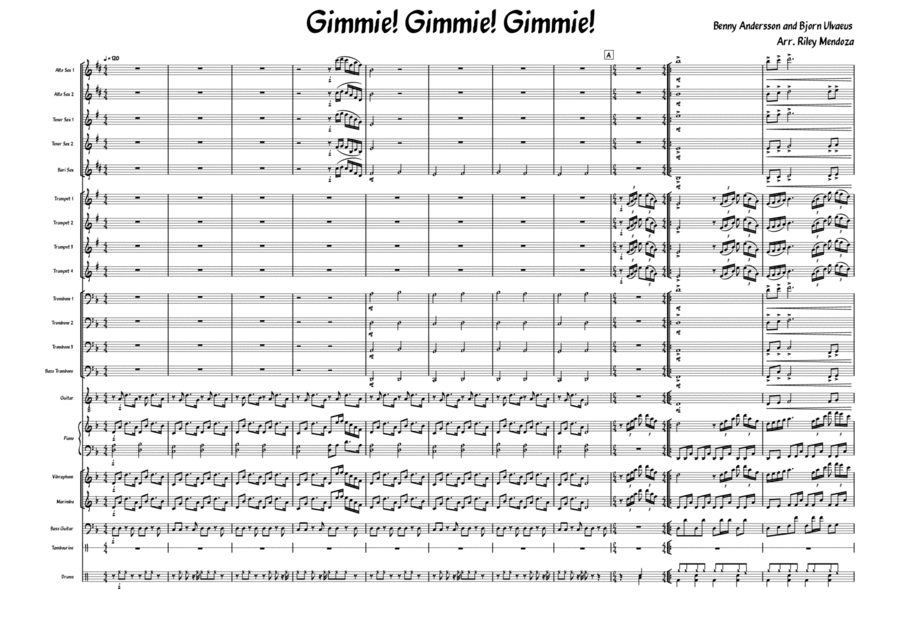 Gimme! Gimme! Gimme! (a Man After Midnight) Jazz Ensemble scores gallery preview page 1