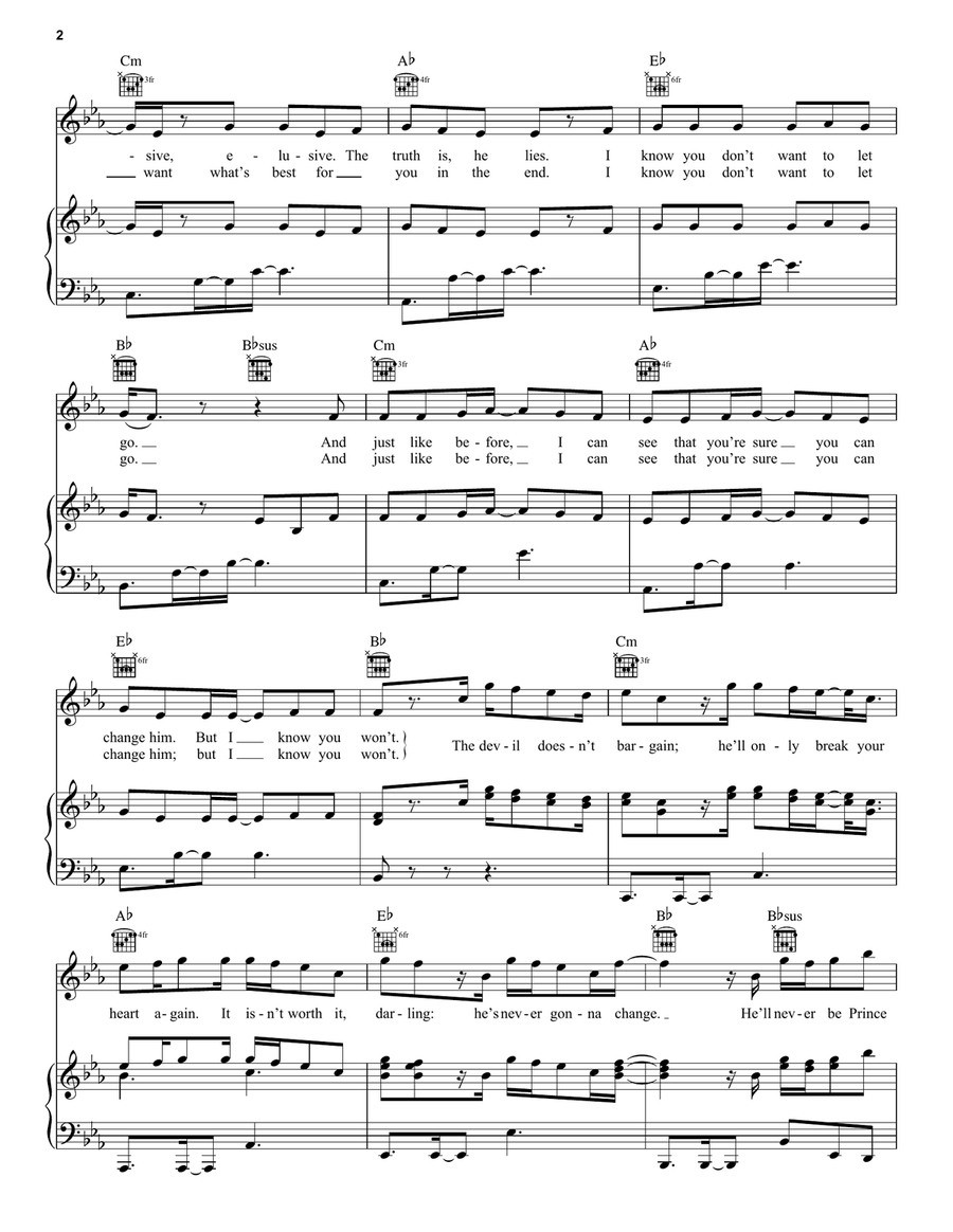 Devil Doesn't Bargain Piano, Vocal, Guitar scores gallery preview page 2