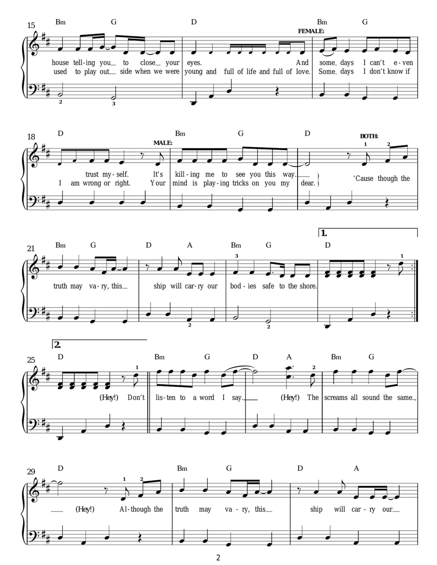 Little Talks Easy Piano scores gallery preview page 2